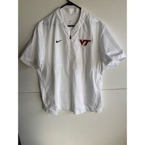 Nike Virginia Tech Hokies Pullover Short Sleeve Jwindbreaker/ rain White Mens XL